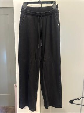 JoyLab Washed Black Womens Wide Leg Sweatpants